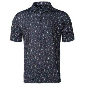 Birdie Threads Golf Polo Shirt Men XL Performance Print Stretch Revolution Rose